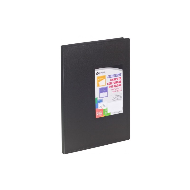 1849-CARPETA CARCHIPLAS-BOOK A4 POLIPROPILENO 50 FUNDAS SOLDADAS NEGRO CARCHIVO 50305006