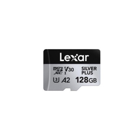 18553-LEXAR 128GB LEXAR HIGH-PERFORMANCE SILVER PLUS MICROSDXC UHS-I, UP TO 205MB/S READ 150MB/S WRITE C10 A2 V30 U3,WIT