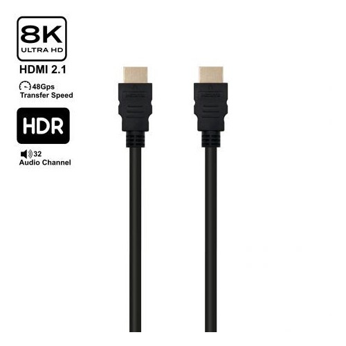 19008-EWENT ULTRA HIGH SPEED HDMI 2.1 CABLE WITH ETHERNET, BLACK, M/M 8,0M, 8K@60HZ, HDR