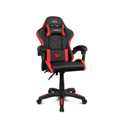 DRIFT DR35BR silla para videojuegos Silla para videojuegos de PC Asiento acolchado Negro Rojo