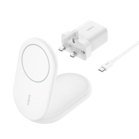 19572-Belkin BoostCharge Auriculares, Smartphone Blanco USB Cargador inalambrico Carga rapida Interior
