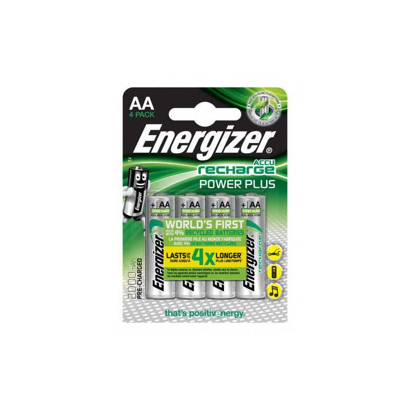 1969-BLISTER 4 PILAS RECARGABLES POWER PLUS POTENCIA 2000 MAH TIPO HR6 ENERGIZER E300626700