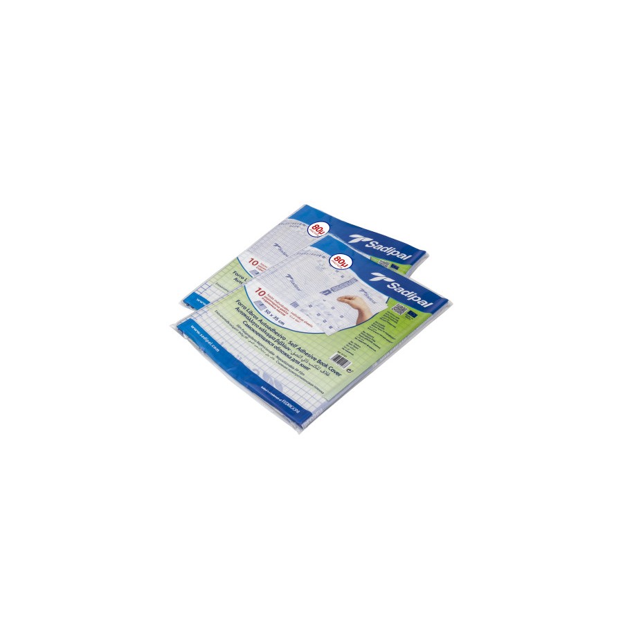 19714-PACK 10 HOJAS INDIVIDUALES FORRO ADHESIVO REPOSICIONABLE - 0,50 X 0,35 M - 80 MICRAS SADIPAL 01127