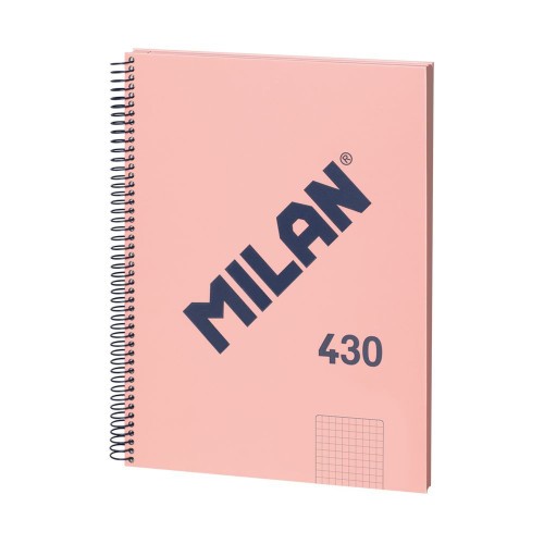 19840-LIBRETA CON ESPIRAL, PAPEL CUADRICULADO, 80 HOJAS A4, SERIE 1918, ROSA MILAN 57143E80P