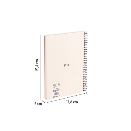 19860-CUADERNO A5 CON ESPIRAL Y TAPA DURA, 80 HOJAS BLANCAS DE 95 GR/M, COLECCION 430 SINCE 1918, BEIGE MILAN 57151E80BG