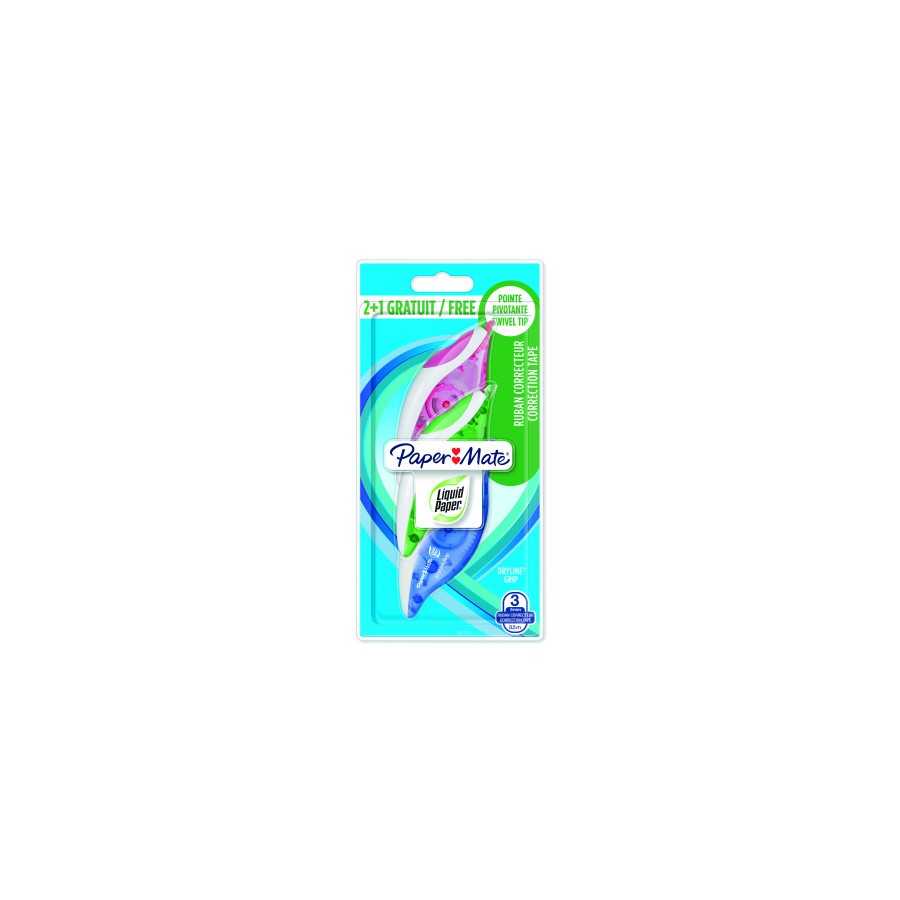 19950-CORRECTOR DRYLINE GRIP BL 2+1 PAPER MATE 2027780