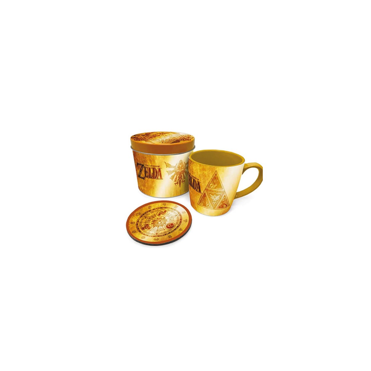 SET DE REGALO TAZA Y POSAVASOS GOLDEN TRIFORCE PYRAMID INTERNATIONAL GP86075