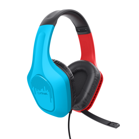20091-Trust GXT 416S Zirox Auriculares Alambrico Diadema Juego Negro, Cian, Rojo