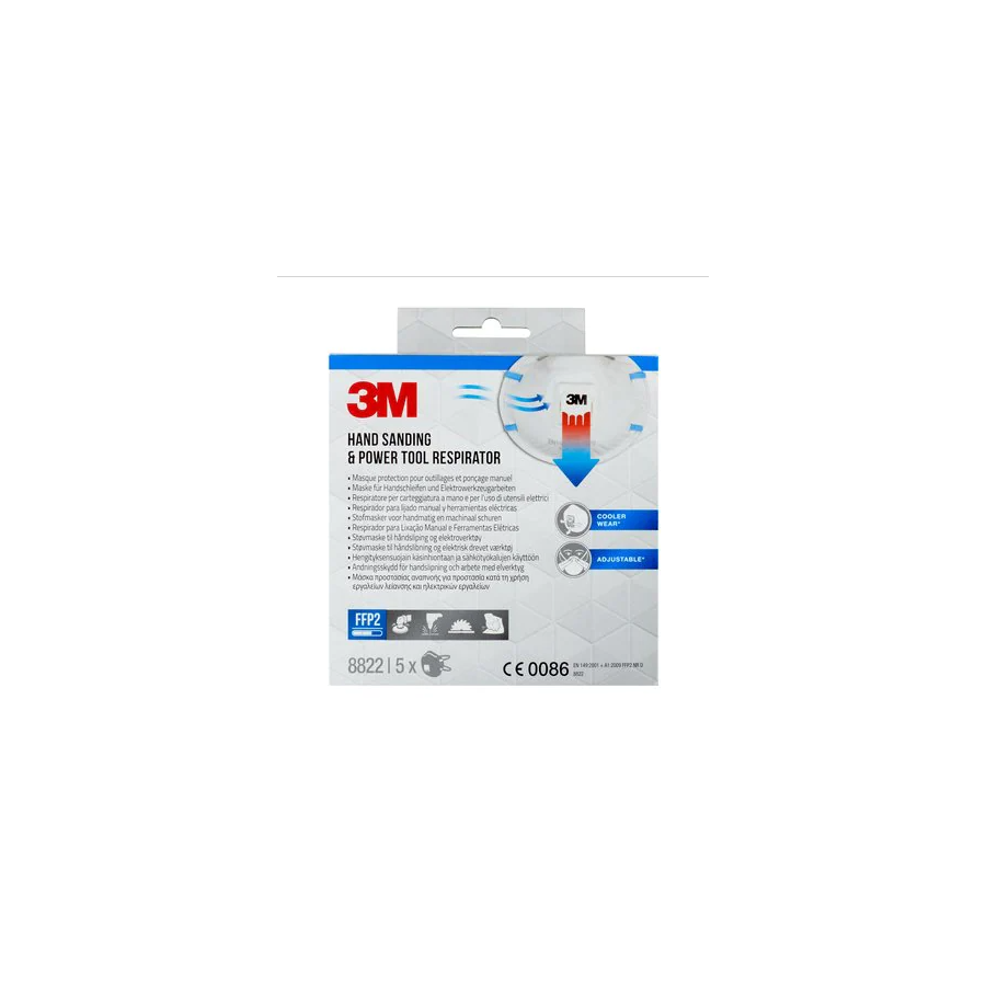 20312-CAJA 5 MASCARILLAS RESPIRADORAS 8822-5 FFP2 CON VALVULA 3M 7100328975