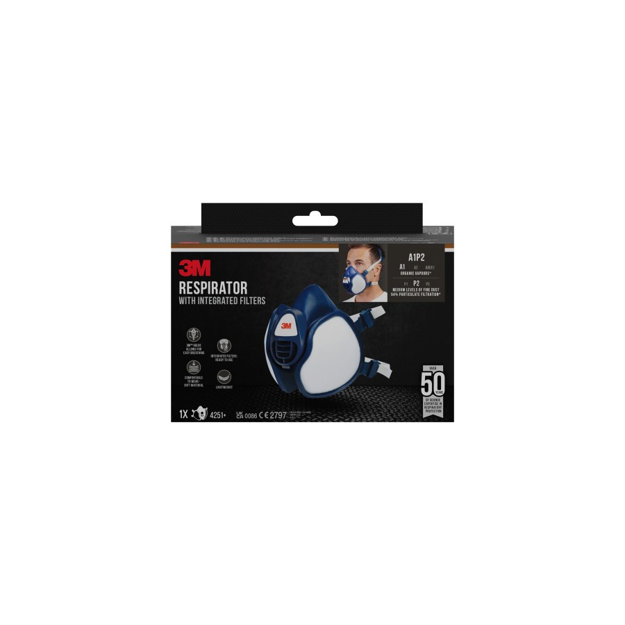 20319-MASCARILLA CON FILTROS INTEGRADOS 4251+ A1P2 3M 7100330125