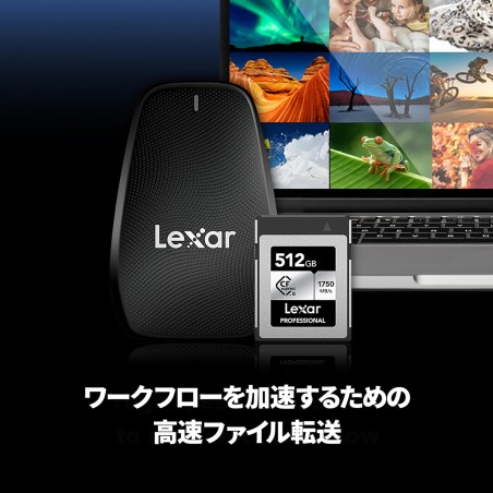 20338-LEXAR 512GB PROFESSIONAL CFEXPRESS TYPE B CARD SILVER, UP TO 1750MB/S READ 1300MB/S WRITE