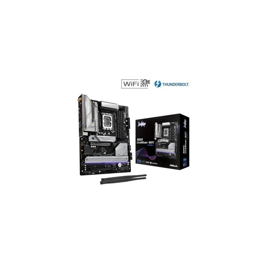 20403-PLACA ASROCK B860 LIVEMIXER WIFI,INTEL,1851,B860,4DDR5,USB 10GBPS,WIFI,ATX 20403-PLACA ASROCK B860 LIVEMIXER WIFI,INTEL,1851,B860,4DDR5,USB 10GBPS,WIFI,ATX