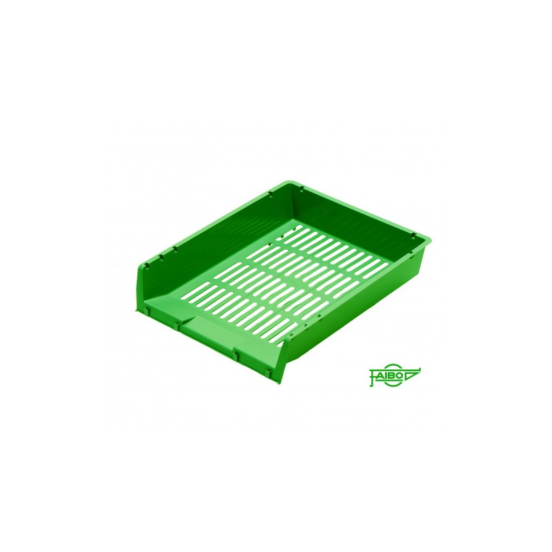 2045-BANDEJA APILABLE DE PLASTICO 340X275X65 MM. COLOR VERDE FAIBO 90-04