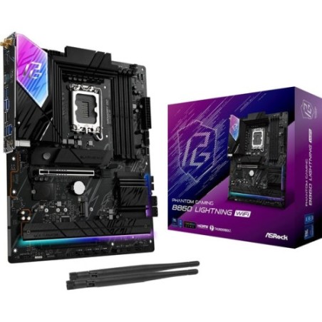20519-PLACA ASROCK B860M LIGHTNING WIFI,INTEL,1851,B860,4DDR5,256GB,1HDMI+1DP+1TB,4SATA3+3M.2,2.5GBLAN,WIFI6E+BT5.3,8USB