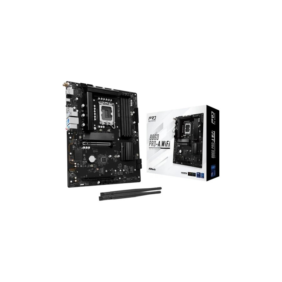20523-PLACA ASROCK B860 PRO-A WIFI,INTEL,1851,B860,4DDR5,256GB,1HDMI+1DP,4SATA3+2M.2,2.5GBLAN,WIFI6E+BT5.3,8USB3.2+2USB