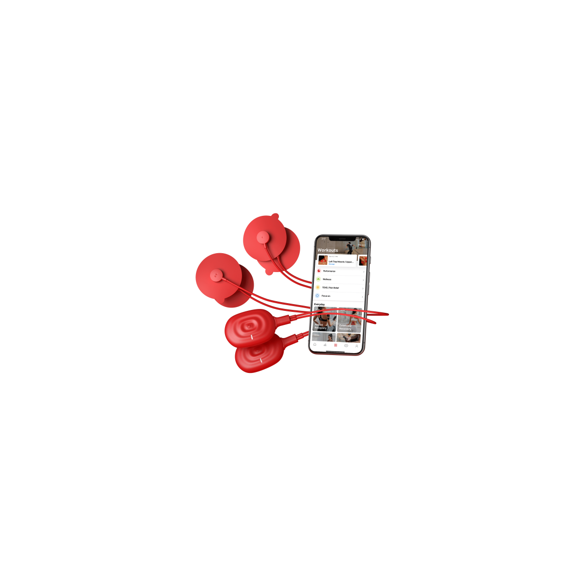 Theragun PowerDot 20 Duo estimulador muscular electronico Unidad de electrodos Rojo