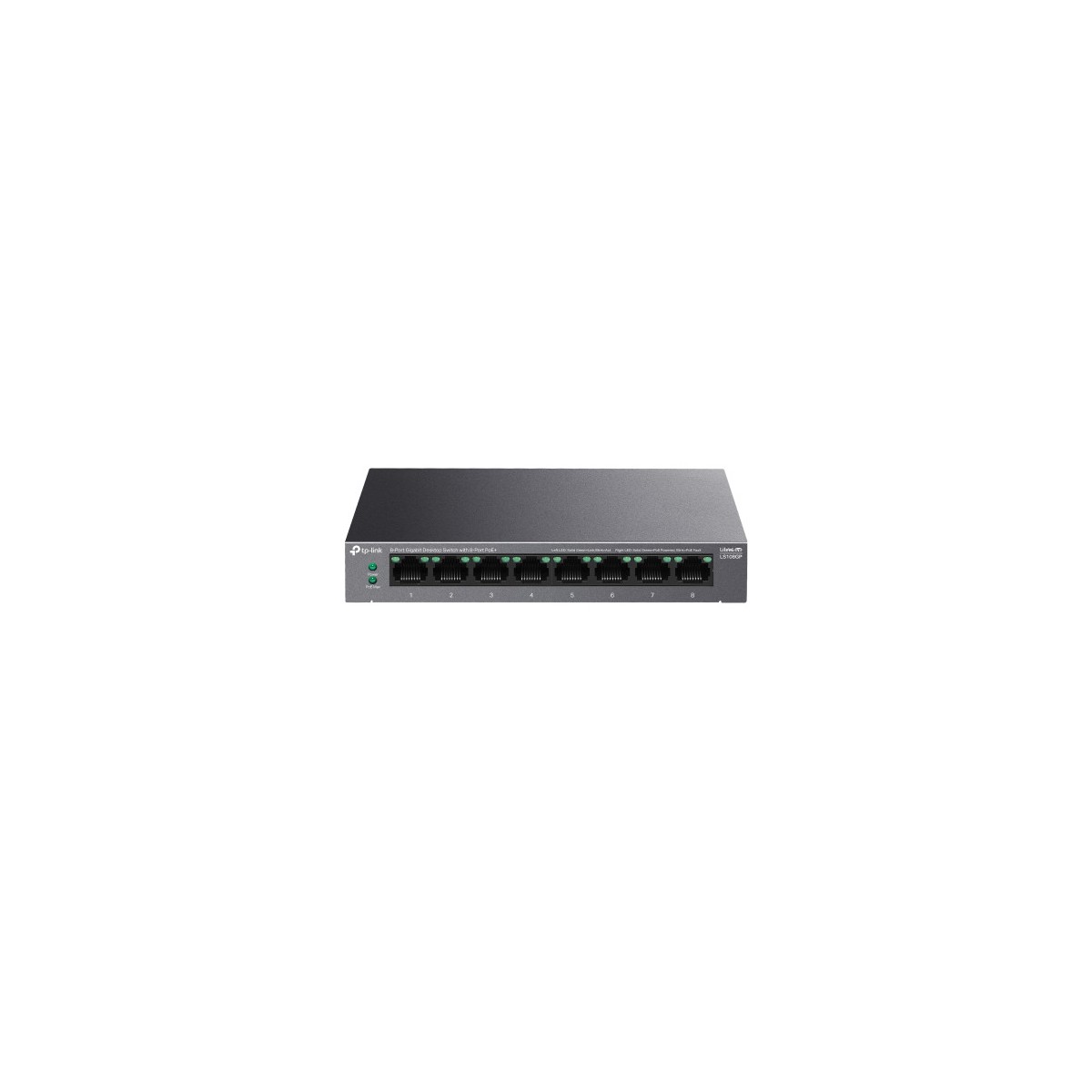 TP Link LiteWave LS108GP switch No administrado Gigabit Ethernet 10 100 1000 Energia sobre Ethernet PoE Negro