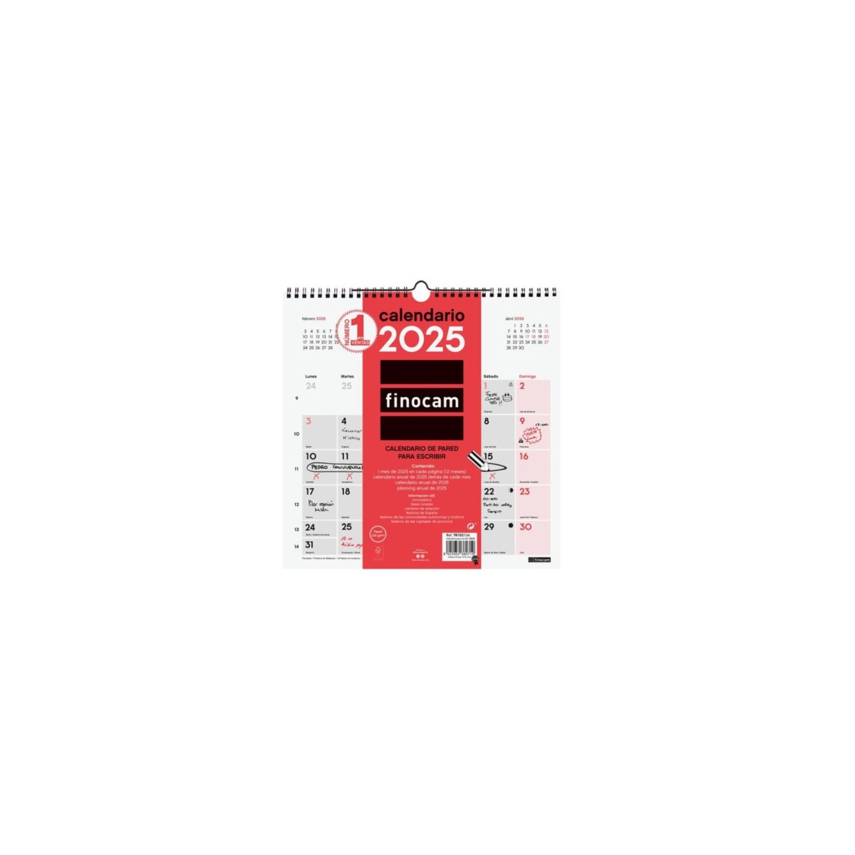 CALENDARIO 2025 NEUTRO PARED ESCRIBIR 300X300MM FINOCAM 781520025