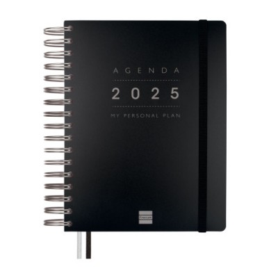 AGENDA 2025 TEMPUS 1 4 155X217MM DIA PAGINA NEGRO FINOCAM 626306025