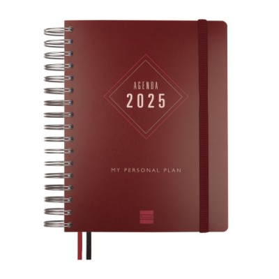 AGENDA 2025 TEMPUS 1 4 155X217MM DIA PAGINA BURDEOS FINOCAM 626307425