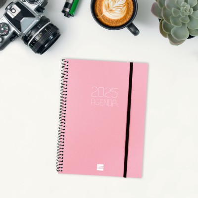 AGENDA 2025 BASIC OPAQUE E10 155X212MM SEMANA VISTA HORIZONTAL ROSA FINOCAM 742764525