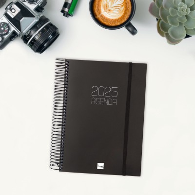 AGENDA 2025 BASIC OPAQUE E10 155X212MM DIA PAGINA NEGRO FINOCAM 742916025