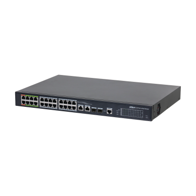 DH LR2226 24ET 360 V2 DAHUA SWITCH L2 EPOE GESTIONABLE 24 PUERTOS 10 100 8 EPOE EOC 16 POE 2 UPLINK COMBO GIGABIT SFP