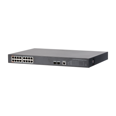 DAHUA DH PFS4218 16GT 240 SWITCH POE 16 PUERTOS GIGABIT 2 SFP UPLINK GIGABIT 240W 8023AT MANEJABLE LAYER 2