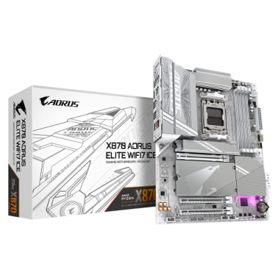 GIGABYTE Placa base X870 A ELITE WF7 ICE Compatible con CPUs AMD Ryzen 9000 VRM digital de 1622 fases hasta 8000MHz DDR5 OC 4xP