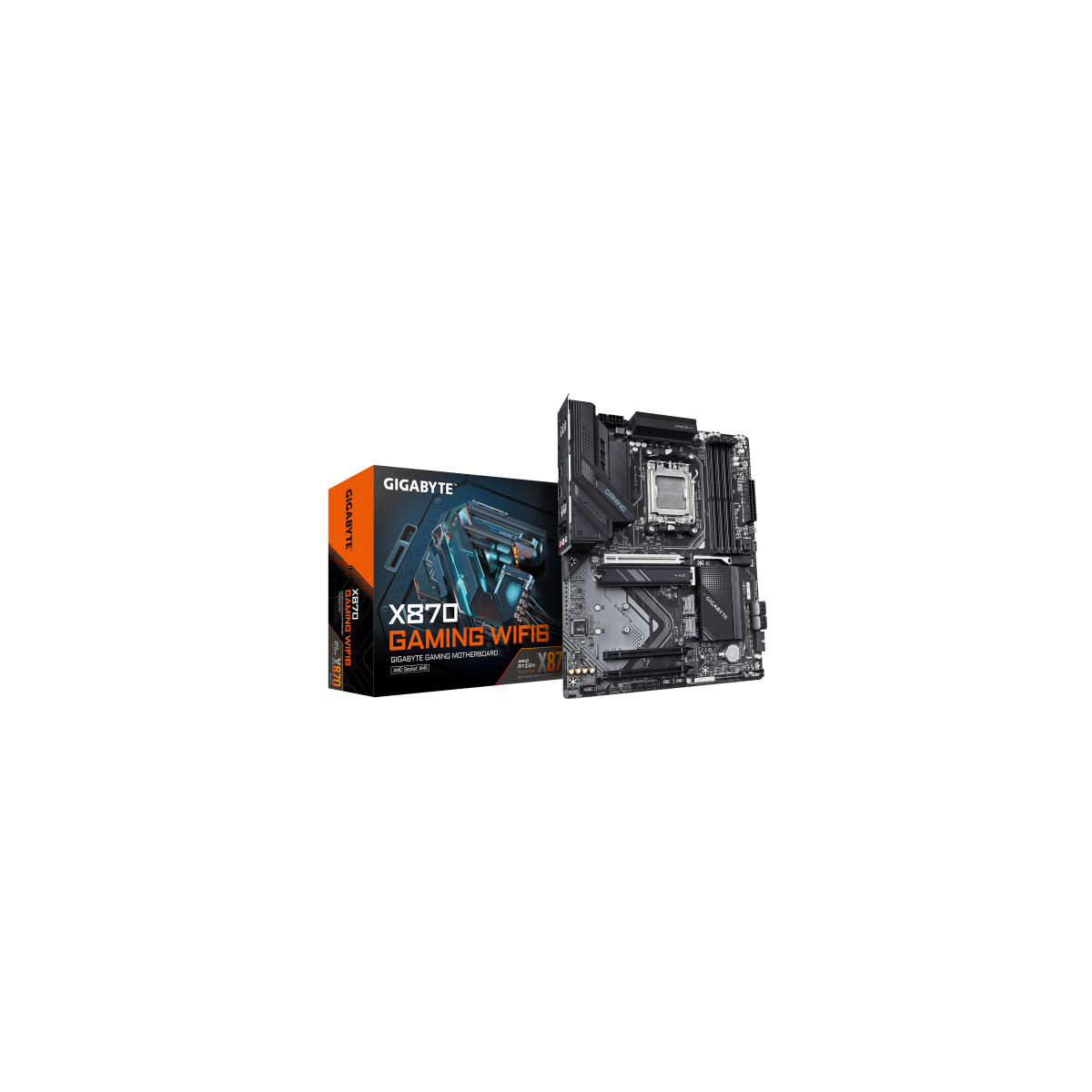 GIGABYTE X870 GAMING WIFI6 Placa Base Compatible con CPUs AMD Ryzen 9000 VRM de 822 fases hasta 8000MHz DDR5 OC 1x PCIe 50 3x M