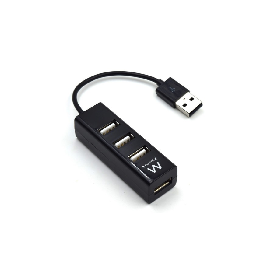 21263-Ewent EW1123 hub de interfaz 480 Mbit/s Negro