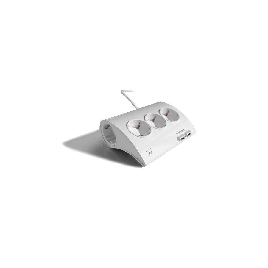 21283-Ewent EW3935 base multiple 1,5 m 5 salidas AC Interior Blanco
