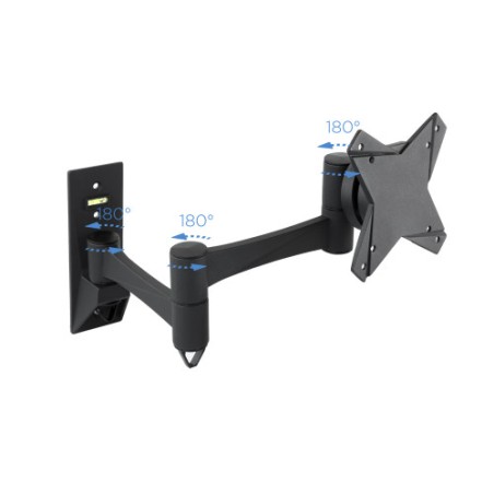 21387-TooQ SOPORTE GIRATORIO E INCLINABLE PARA MONITOR / TV LCD, PLASMA Y LED (3 PIVOTES) DE 10-23, NEGRO