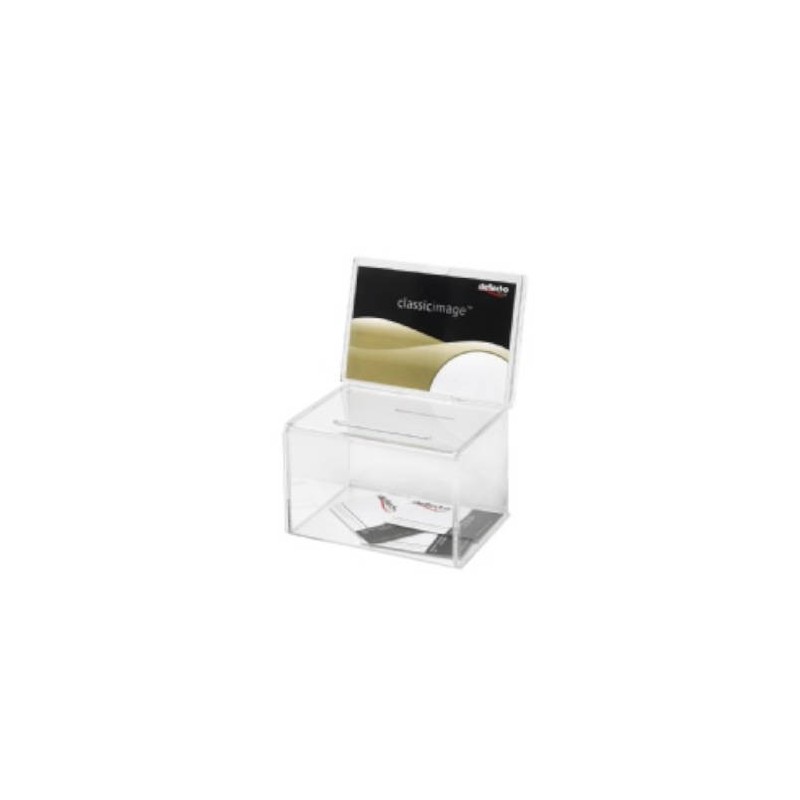 2148-CAJA PARA SUGERENCIAS O PROPINAS SIN LLAVE CON EXPOSITOR 16,5X11 CM TRANSPARENTE DEFLECTO 592901 2148-CAJA PARA SUGERENCIAS O PROPINAS SIN LLAVE CON EXPOSITOR 16,5X11 CM TRANSPARENTE DEFLECTO 592901