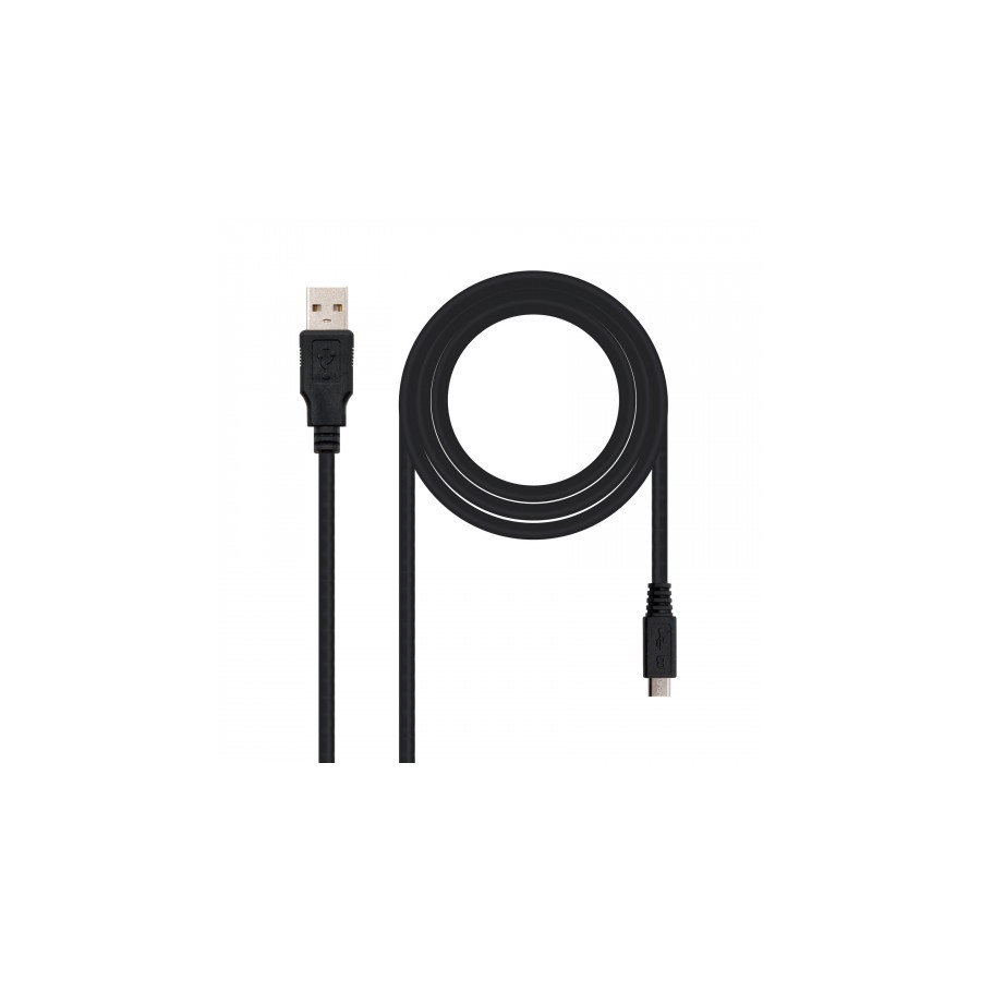 21481-Nanocable CABLE USB 2.0, TIPO A/M-MICRO USB B/M, 0.8 M