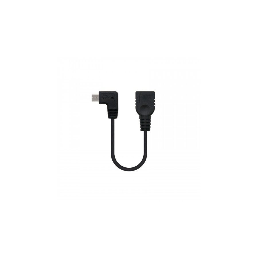 21483-Nanocable CABLE USB 2.0 OTG ACODADO, TIPO MICRO B/M-A/H, NEGRO, 15 CM 21483-Nanocable CABLE USB 2.0 OTG ACODADO, TIPO MICRO B/M-A/H, NEGRO, 15 CM
