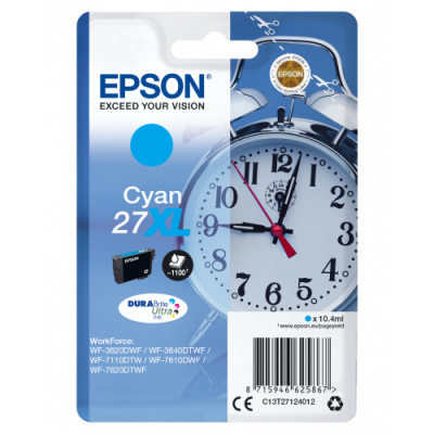 Epson Alarm clock Singlepack Cyan 27XL DURABrite Ultra Ink