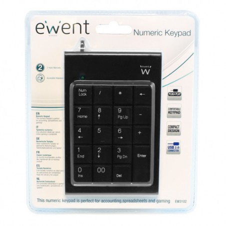 21896-Ewent EW3102 teclado numerico USB PC/servidor Negro