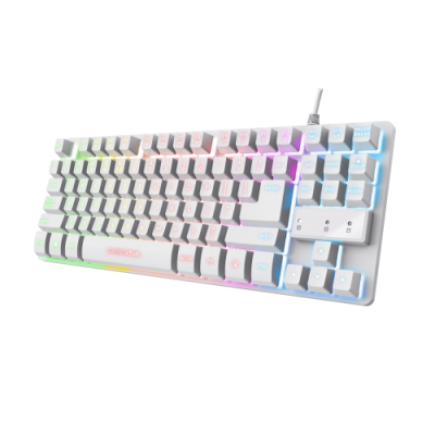 Trust GXT 833W Thado teclado Juego USB QWERTY Espanol Blanco