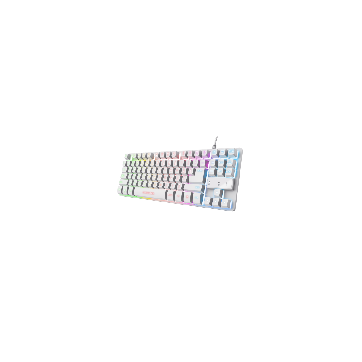 Trust GXT 833W Thado teclado Juego USB QWERTY Espanol Blanco