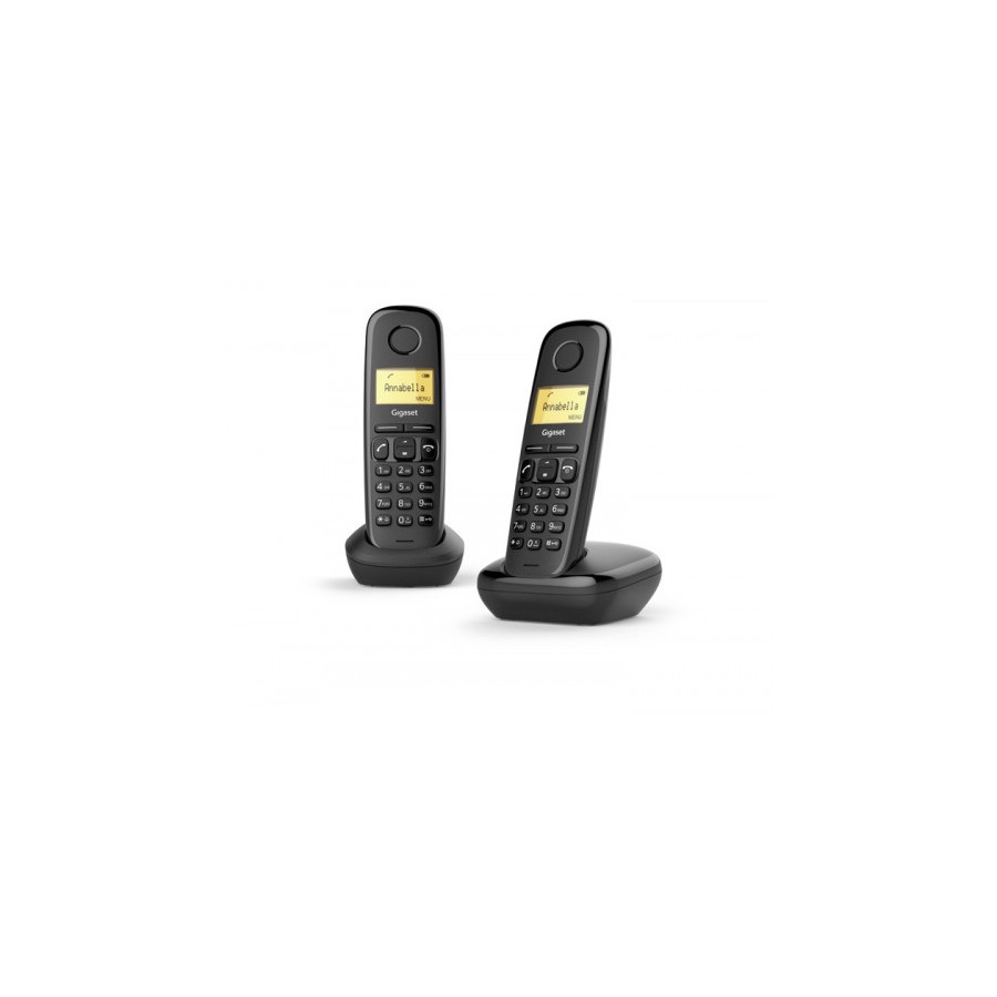 22224-Gigaset A170 Duo Telefono DECT/analogico Negro Identificador de llamadas 22224-Gigaset A170 Duo Telefono DECT/analogico Negro Identificador de llamadas