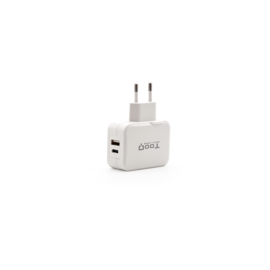 22536-TooQ Cargador de Pared doble puerto USB-C + USB A, 27W 22536-TooQ Cargador de Pared doble puerto USB-C + USB A, 27W