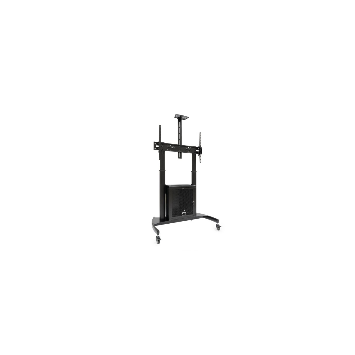 TooQ NARNIA Soporte de Suelo con Armario Multiusos Accesorios Rack para Pantallas 60 100 Negro