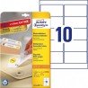 2283-PAQUETE 25 HOJAS ETIQUETAS DESPEGABLES ECOLOGICAS, CERTIFICADAS FSC-IMPRESORAS LASER-96X 50,8 MM AVERY L4744REV-25