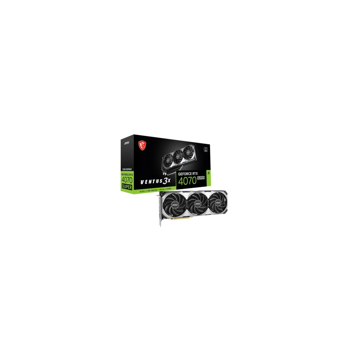 VGA MSI RTX 4070 SUPER 12G VENTUS 3XNVRTX4070SUPER12GBGDDR6X192BIT3DP1HDMITORX FAN 403 VENTILADORES