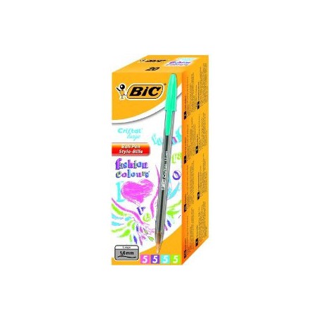 23000-CAJA 20 BOLIGRAFO CRISTAL FUN TRAZO 1,6 MM. COLORES SURTIDOS BIC 895793
