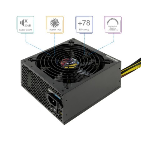 23011-TooQ TQAPOLO-600SP unidad de fuente de alimentacion 600 W 20+4 pin ATX ATX Negro