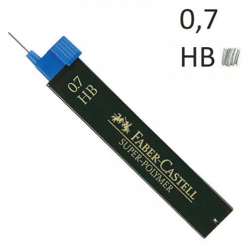 23101-ESTUCHE 12 MINAS 0.7MM SUPER POLIMERAS HB FABER CASTELL 120700