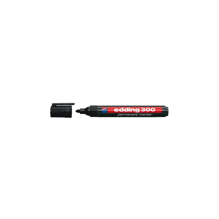 23112-MARCADOR PERMANENTE PUNTA REDONDA 1.5-3MM 300 NEGRO EDDING 300-01