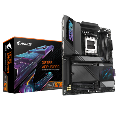 GIGABYTE Placa base X870E AORUS PRO Compatible con CPUs AMD Ryzen 9000 VRM digital de 1622 fases hasta 8000MHz DDR5 OC 4xPCIe 5